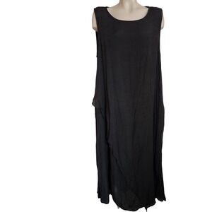 Anself NEW Black Sleeveless Maxi Dress Layered Lagenlook Plus Size 4XL Lagenlook